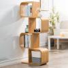 S Shaped Creative Bookshelf, Multi Functional Bookshelves, Shaped Floor Standing Bookcase, Large Capacity Bookshelf with Storage, for Living Room, Office(64.9in/165cm) view 2