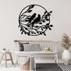 Metal Bird Wall Decor, Love Birds Wall Art, Birds Metal Wall Decor, Birds on Branch Metal Wall Art, Metal Wall Art, Leaves Wall Decor, Nature Wall Art, Bird Wall Art for Living Room (Silver, 18"x18" | 47x47cm) view 2