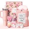 Birthday Gifts for Women Self Care Get Well Soon Gifts, Rose Relaxing Spa Gift Box Care Package Basket w/ Luxury Flannel Blanket 40 oz Tumbler, Mother's Day Gift for Mom Her Wife Girlfriend Sister view 1