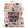 JNIAP Forensics Tote Bag Forensic Scientist Gifts People Lie Evidence Doesn't Criminologist Gifts CSI Investigator Tote Bag (PEOPLE LIE tb) view 1