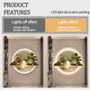 Bubinblau B,80 * 96cm, Zen Wall Art Decor, 3D Wall Sculptures Painting Hanging Wall Art with Led Light, Large Modern Metal Wall Sculptures, for Living Room Bedroom Office view 3
