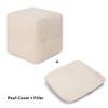 REDEARTH  Tufted Pouf Ottoman with Filler Textured Storage Cube Bean Bag Pouffe Footrest Living Room, Bedroom, Nursery, Indoor, Covered Patio; 100% Cotton (17.5"X17.5"X17.5", Black Jasper) view 4