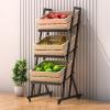 ZJKXJH 3 Layer Wood Display Rack with Wheels, Supermarket Snack Shelf Cart for Fruit Vegetable Produce, Convenience Store Food and Drink Holder for Shop/Home/Kitchen(Wooden) view 1