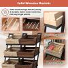 ZJKXJH 3 Layer Wood Display Rack with Wheels, Supermarket Snack Shelf Cart for Fruit Vegetable Produce, Convenience Store Food and Drink Holder for Shop/Home/Kitchen(Wooden) view 4