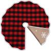 OurWarm Christmas Tree Skirt 36 Inch, Buffalo Plaid Red Tree Skirt for 6ft Tree & 4ft Tree, Double Sided Burlap Tree Skirt Snowflake Xmas Tree Skirts for Pencil Tree Boho Rustic Farmhouse Decor view 1