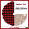 OurWarm Christmas Tree Skirt 36 Inch, Buffalo Plaid Red Tree Skirt for 6ft Tree & 4ft Tree, Double Sided Burlap Tree Skirt Snowflake Xmas Tree Skirts for Pencil Tree Boho Rustic Farmhouse Decor view 2