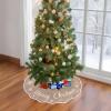 OurWarm Christmas Tree Skirt 36 Inch, Buffalo Plaid Red Tree Skirt for 6ft Tree & 4ft Tree, Double Sided Burlap Tree Skirt Snowflake Xmas Tree Skirts for Pencil Tree Boho Rustic Farmhouse Decor view 3