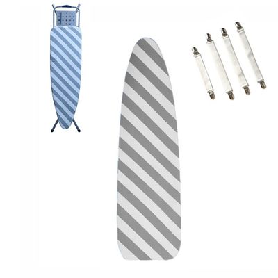 Ironing Board Cover and Pad, Ironing Board Cover Pad 58 * 19inch/148 * 48cm, Large Ironing Cover with 4 Fastener Straps, Stripe Print Cotton Cloth, Easy to Install (Size : 148 * 48cm)(115*41cm)