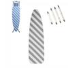 Ironing Board Cover and Pad, Ironing Board Cover Pad 58 * 19inch/148 * 48cm, Large Ironing Cover with 4 Fastener Straps, Stripe Print Cotton Cloth, Easy to Install (Size : 148 * 48cm)(115*41cm) view 1
