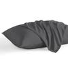 800 Thread Count Egyptian Cotton Pillowcases Set of 2, Super Soft and Breathable Zipper Closer Travel Pillow Cases, 13x18 Inches, Dark Grey Solid view 1