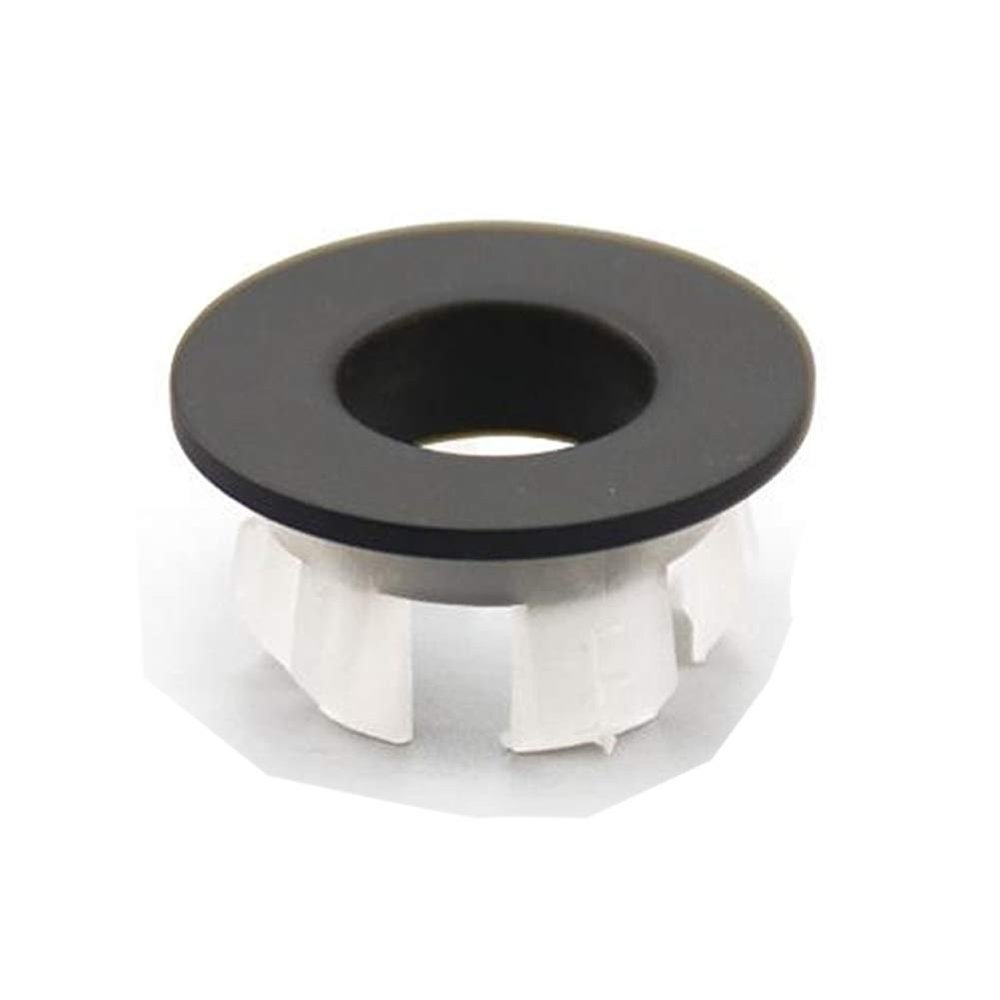 Sink Basin Trim Overflow Cover Brass Insert in Hole Round Caps Matte Black