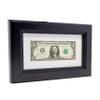 CountryArtHouse Traditional Black First Dollar Frame with White Photo Mat, Dollar Bill Holder With Easel Stand and Wall Hanger Included view 1