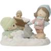 Precious Moments Life is Snow Much Fun with You | Brunette Hair/Light Skin Bisque Porcelain Figurine | Christmas Decor & Gifts | Gift for Couple view 1