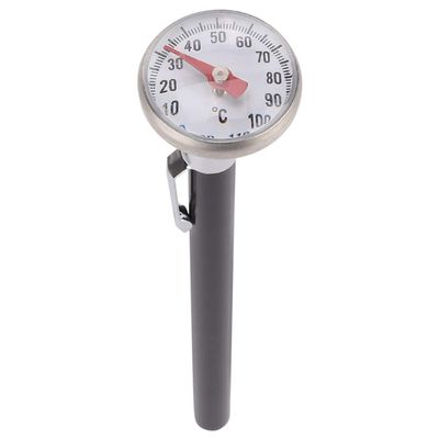 Stainless Steel Portable Milk Thermometer for Coffee, Baby, and Milk Foam. Large Digital Surface, Versatile with Temperature Control, Compact Dial Design, Lightweight