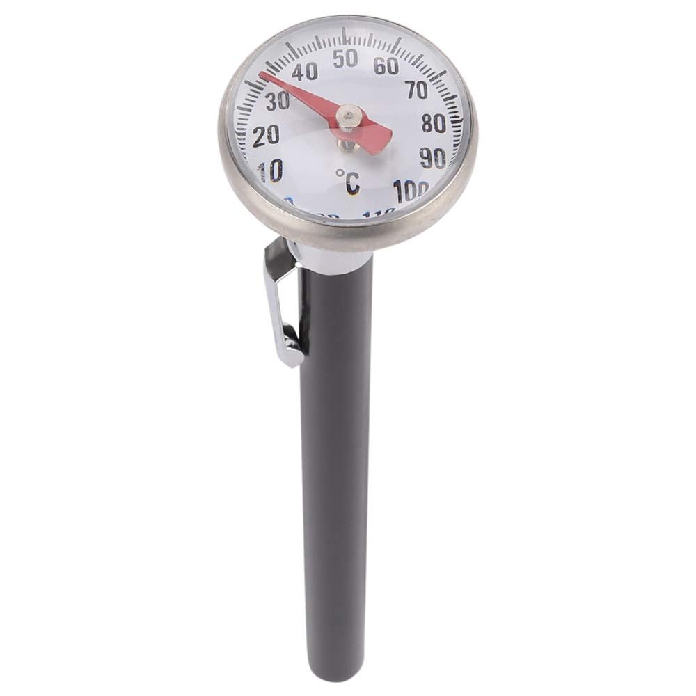 Stainless Steel Portable Milk Thermometer for Coffee, Baby, and Milk Foam. Large Digital Surface, Versatile with Temperature Control, Compact Dial Design, Lightweight