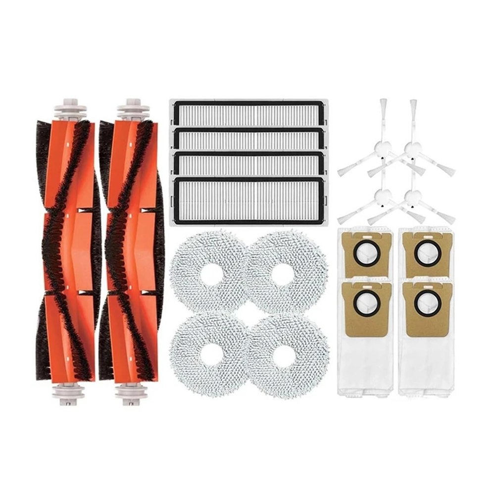 Main Side Brush Hepa Filter Dust Bag Rag Mop Stand Dust BoxCompatible for Xiaomi Robot Vacuum X10+ X10 Plus B101GL Spare Parts Accessories(Set B)