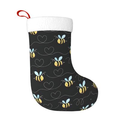 QHWLR Bumble Bees print Christmas socks All Saints ' Day Hanging socks fireplace. Party Decor outdoors