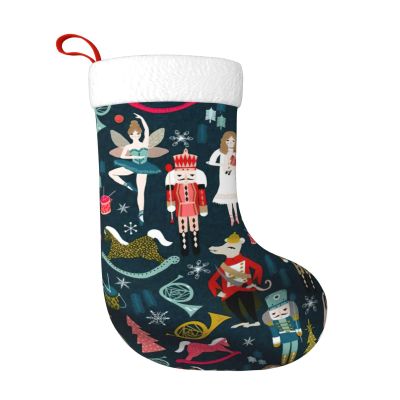 QHWLR Women's Nutcracker Ballet Xmas Dance print Christmas socks All Saints ' Day Hanging socks fireplace. Party Decor outdoors