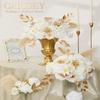 Garisey Artificial Flowers Combo, Mix Silk Flowers Roses, Peonies, Dahlias with Stems for DIY Wedding Bridal Bouquets, Baby Shower, Table Centerpieces, Home Decor, Fake Floral Arrangements-White view 4