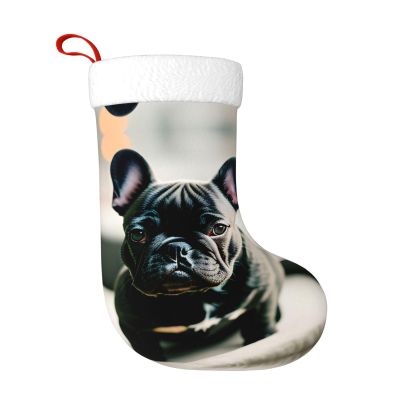 QHWLR Adorable French Bulldog print Christmas socks All Saints ' Day Hanging socks fireplace. Party Decor outdoors