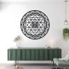 Sri Yantra Metal Wall Art, Sacred Geometry Metal Wall Decor, Mandala Hanging, Torus Decor, Zen Meditation Sign, Spiritual Artwork for Living Room, Inspirational Gift (White-2, 19"x19" | 47x47cm) view 3