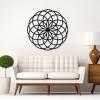 Sri Yantra Metal Wall Art, Sacred Geometry Metal Wall Decor, Mandala Hanging, Torus Decor, Zen Meditation Sign, Spiritual Artwork for Living Room, Inspirational Gift (Black-1, 19"x19" | 47x47cm) view 1