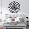Sri Yantra Metal Wall Art, Sacred Geometry Metal Wall Decor, Mandala Hanging, Torus Decor, Zen Meditation Sign, Spiritual Artwork for Living Room, Inspirational Gift (Black-1, 19"x19" | 47x47cm) view 2