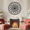 Sri Yantra Metal Wall Art, Sacred Geometry Metal Wall Decor, Mandala Hanging, Torus Decor, Zen Meditation Sign, Spiritual Artwork for Living Room, Inspirational Gift (Black-1, 19"x19" | 47x47cm) view 3