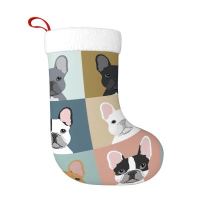 QHWLR french bulldog print Christmas socks All Saints ' Day Hanging socks fireplace. Party Decor outdoors