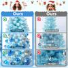 2FT Mini Christmas Tree, Snow Flocked Blue Christmas Trees, 100 Lifelike Branches, 60 LED Lights, 47 Ornaments, 24 Inches Tabletop Artificial Prelit Small Christmas Tree for Holiday Indoor DIY Decor view 4
