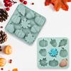 2 Pack 3D Pumpkin Silicone Mold Fall Silicone Mold Halloween Thanksgiving Candy Mold Autumn Maple Leaf Acorn Chocolate Cake Pan Baking Molds for Harvest Theme Cupcake Ice Cube Soap Making (Grey-B) view 4