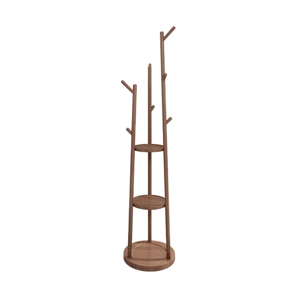 GLigeT Coat Rack Stand Wood Coat Rack Floor Rod Bedroom Indoor Hanging Clothes Rack Entryway Home Package Rack Vertical Shelves Coat Hanger Stand(C)