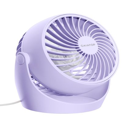 Gaiatop Desk Fan, 5-Inch Portable Electric Table Desktop Air Circulator Fans, Small but Powerful with 3 Speed 360 Adjustable Tilt for Cooling Home Dorm Office Bedroom Bathroom Kitchen, Purple