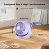 Gaiatop Desk Fan, 5-Inch Portable Electric Table Desktop Air Circulator Fans, Small but Powerful with 3 Speed 360 Adjustable Tilt for Cooling Home Dorm Office Bedroom Bathroom Kitchen, Purple view 4