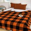 TocaHome Summer Quilts Twin XL Size, Lightweight Buffalo Check Plaid Comforter Set for Bed, All Season Bedspreads Black and Orange Buffalo Plaid Soft Quilt Bedding with 2 Pillowcases 68x98 Inch view 2
