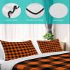 TocaHome Summer Quilts Twin XL Size, Lightweight Buffalo Check Plaid Comforter Set for Bed, All Season Bedspreads Black and Orange Buffalo Plaid Soft Quilt Bedding with 2 Pillowcases 68x98 Inch view 4