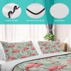 Summer Quilts Twin XL Size, Lightweight Quilted Coverlet Nature Comforter Set for Bed, All Season Bedspreads Flamingos with Tropical Leaves Pattern Soft Quilt Bedding with 2 Pillowcases 68x98 Inch view 4