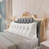 BNCKTRD Triangle Reading Pillow XXLKing Size XXL Wedge Headboard Extra Large Back Support Pillow for Sitting up in Bed Daybed Bolster Backrest Cushion Velvet Ivory view 1