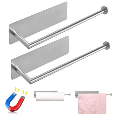 RedCall 2 Pack Magnetic Paper Towel Holder for Fridge, Kitchen Towel Holder for Refrigerator/BBQ Grills/Griddles Toolbox/RV,Powerful Magnetic Towel Bar,Kitchen Bathroom Organizers and Storage