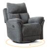 ANJ Swivel Rocker Recliner Chair Nursery Manual Glider Rocking Recliner Chairs for Adults, Small Recliners for Small Space, 360 Swivel Lazy Boy Recliner Chairs for Living Room, rv, Smoky Grey view 1