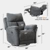 ANJ Swivel Rocker Recliner Chair Nursery Manual Glider Rocking Recliner Chairs for Adults, Small Recliners for Small Space, 360 Swivel Lazy Boy Recliner Chairs for Living Room, rv, Smoky Grey view 3