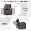 ANJ Swivel Rocker Recliner Chair Nursery Manual Glider Rocking Recliner Chairs for Adults, Small Recliners for Small Space, 360 Swivel Lazy Boy Recliner Chairs for Living Room, rv, Smoky Grey view 4