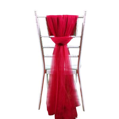 MOTUZP Tulle Chair Back Cap Covers Aisle Wedding Chair Sashes Covers for Bridal Shower Wedding Baby Shower Decoration Long Tulle High Chair Skirt Slipcovers(#4)