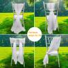 MOTUZP Tulle Chair Back Cap Covers Aisle Wedding Chair Sashes Covers for Bridal Shower Wedding Baby Shower Decoration Long Tulle High Chair Skirt Slipcovers(#4) view 2