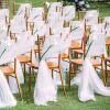 MOTUZP Tulle Chair Back Cap Covers Aisle Wedding Chair Sashes Covers for Bridal Shower Wedding Baby Shower Decoration Long Tulle High Chair Skirt Slipcovers(#4) view 4