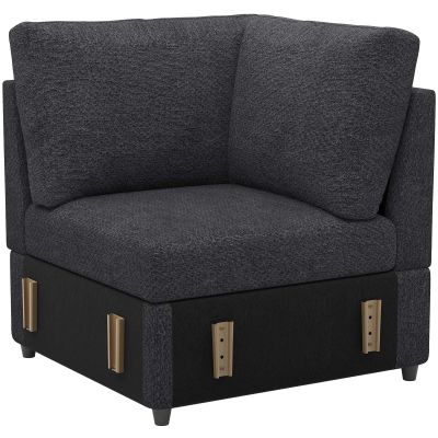 Belffin Corner Seat Module for Modular Sectional Sleeper Sofa Dark Grey