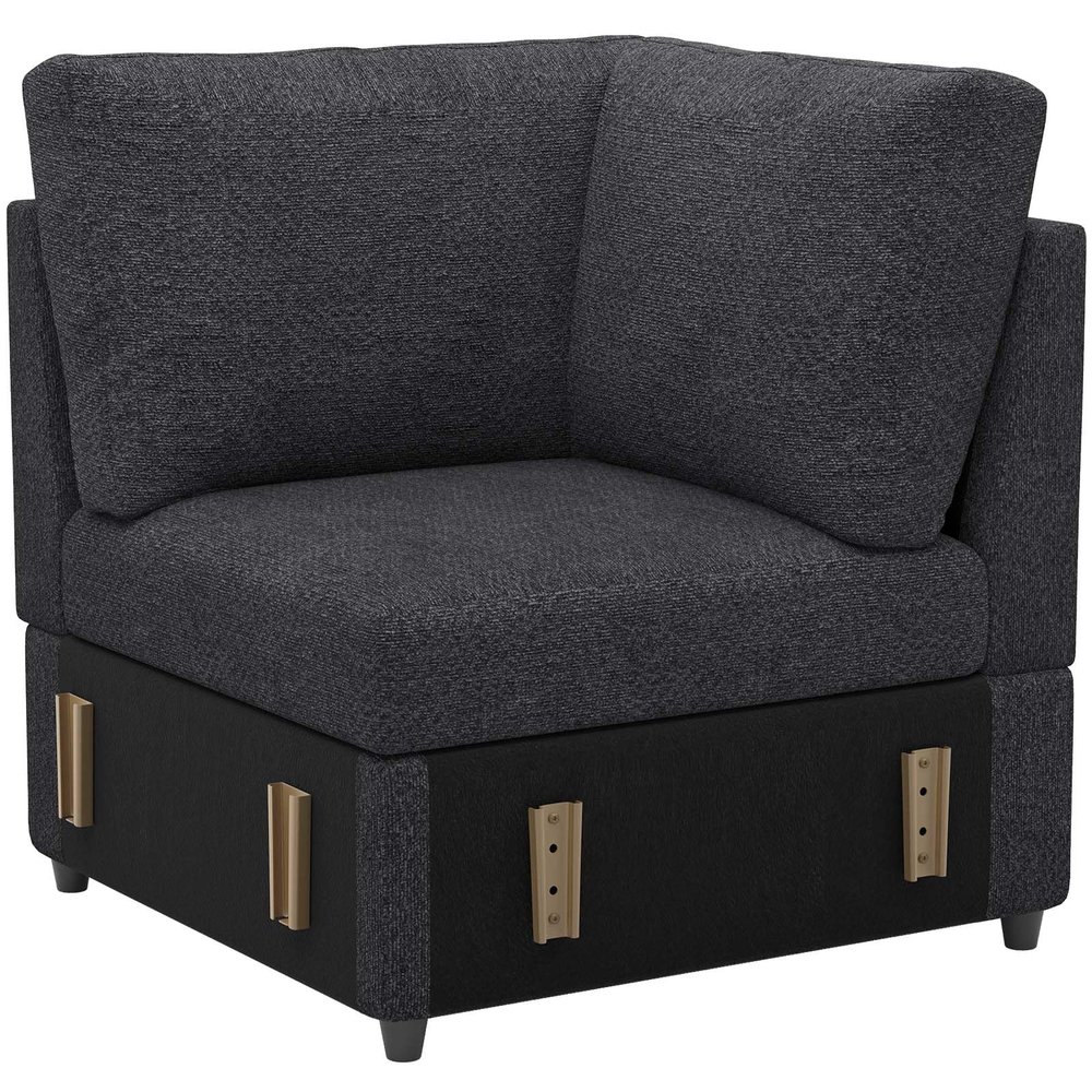 Belffin Corner Seat Module for Modular Sectional Sleeper Sofa Dark Grey