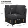 Belffin Corner Seat Module for Modular Sectional Sleeper Sofa Dark Grey view 3