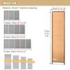 Wood Screen 3 4 5 6 Panel with Bamboo Mesh Woven, 5' 6' Tall Foldable Room Divider/Separators for Home Office Garden Terrace Bedroom Teahouse, Freestanding Partition Wall On Wheels (Size : 150cm/59.1 view 3