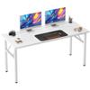 Need Folding Desk, 54 inch Large Computer Desk for Home Office, No Install Needed Study Student Writing Table Desk Workstation, White view 1